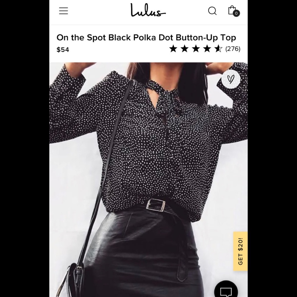 On the Spot Black Polka Dot Button-Up Top